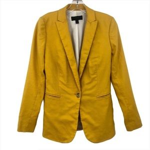 J Crew Womens 0 Parke Blazer Mustard
Yellow Linen